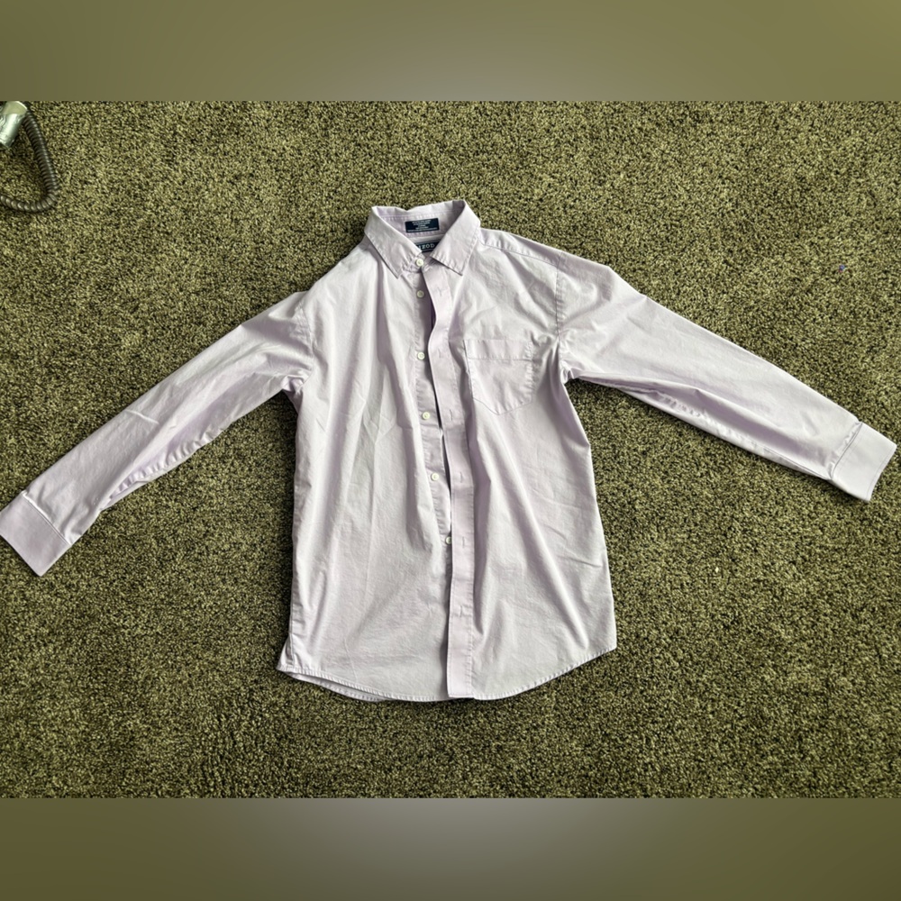 Boys Izod Lavender Long Sleeve Button Down.